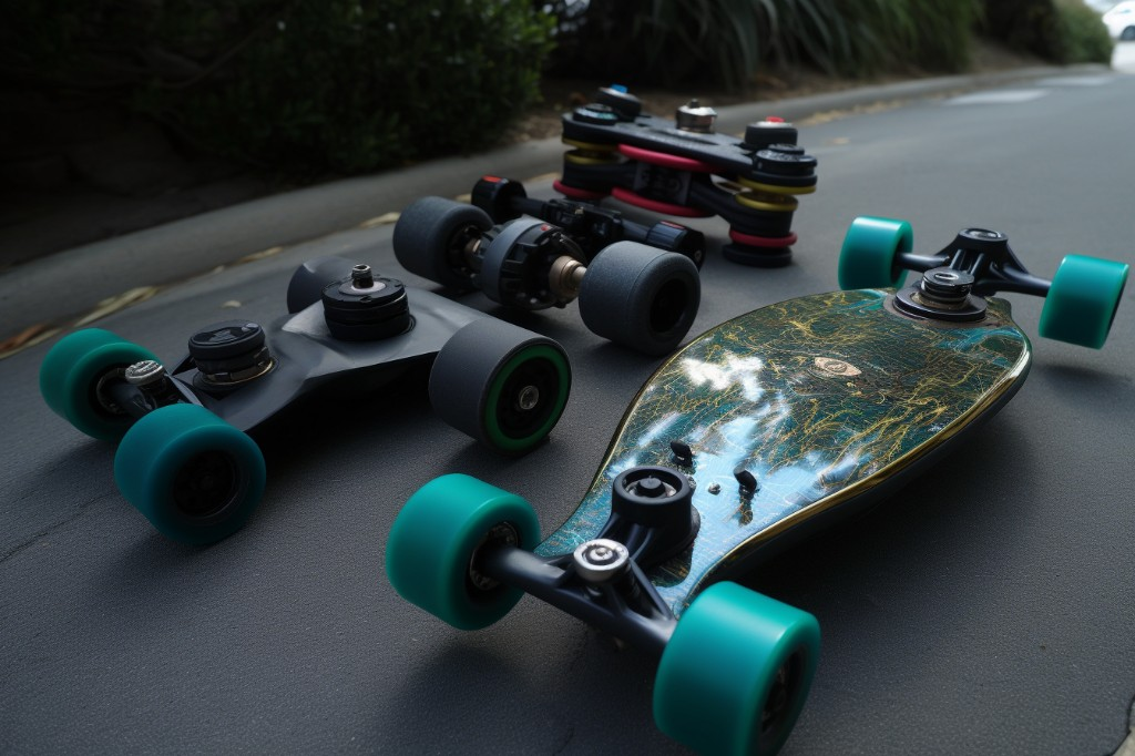 A complete set of electric skateboarding gear - Los Angeles, USA