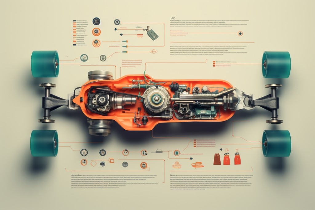 A diagram outlining the wiring process for an electric skateboard - Los Angeles, USA