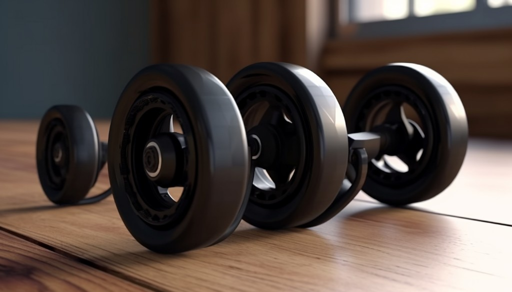 A set of new wheels for an electric skateboard, ready for replacement - San Francisco, USA
