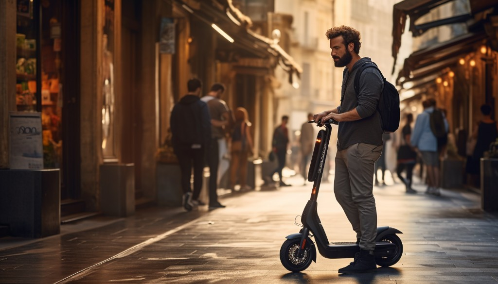 A traveler considering rental electric scooters as an alternative - Barcelona, Spain