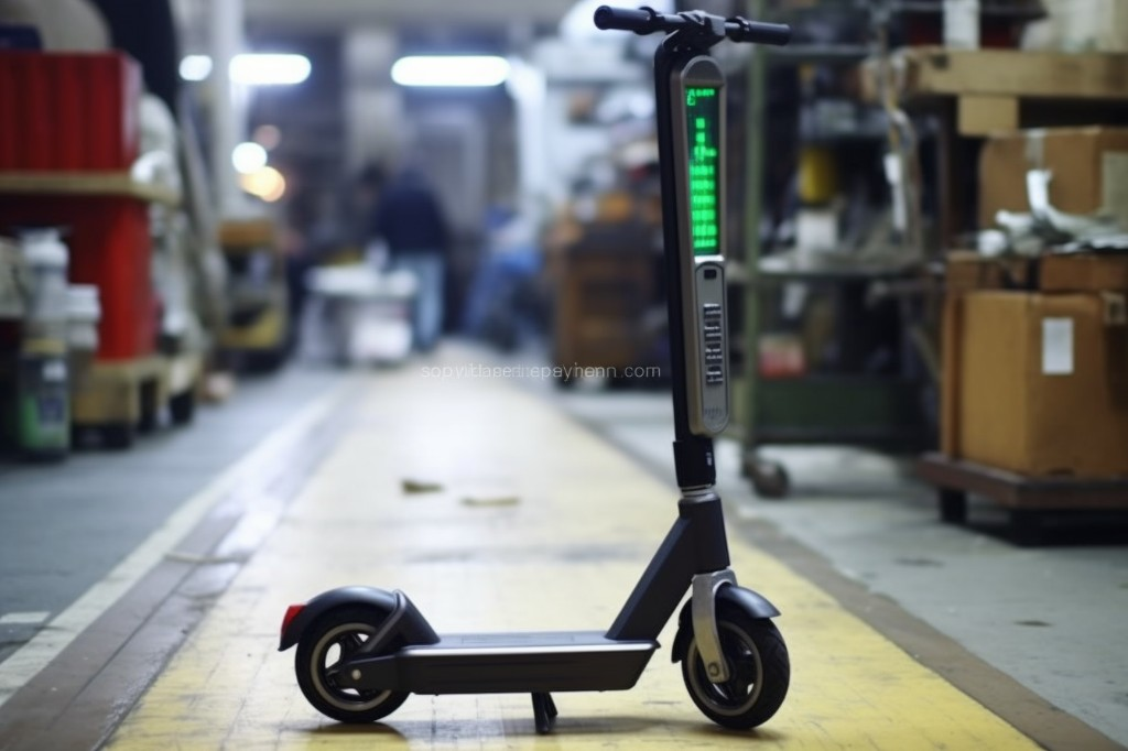 An e-scooter being measured for its dimensions - Tokyo, Japan