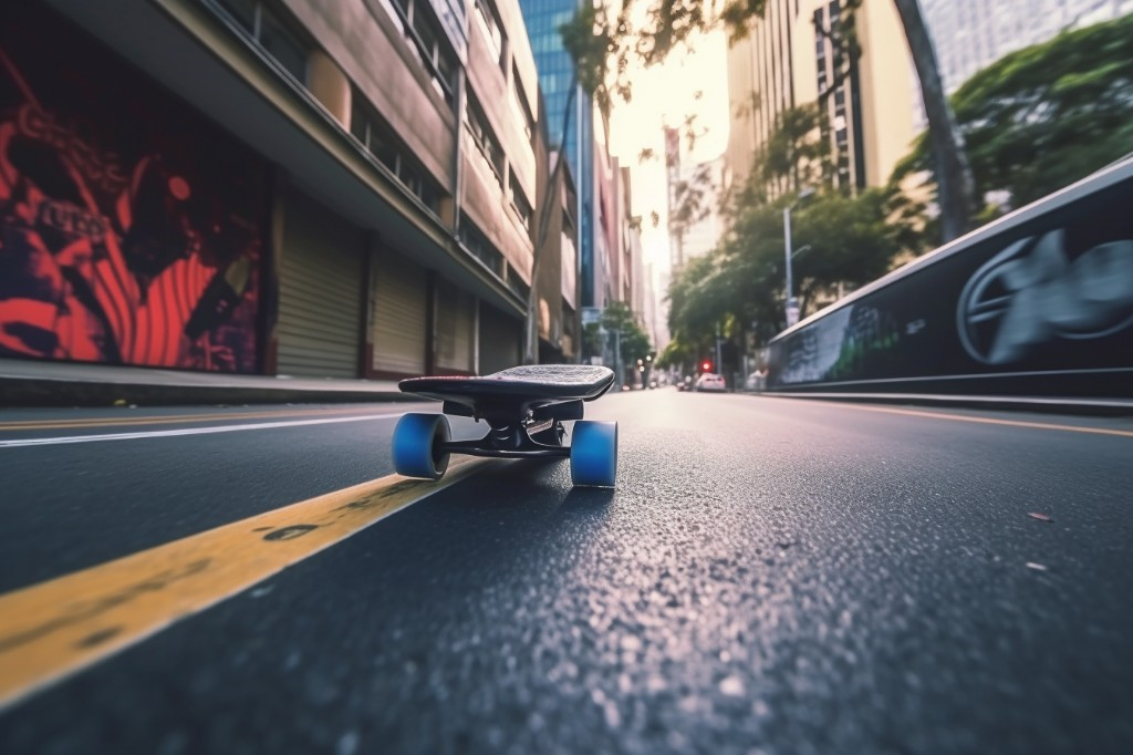 An electric skateboard in action - Sydney, Australia