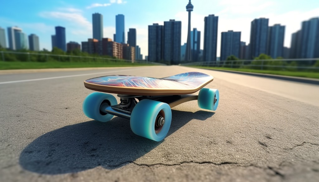 An electric skateboard with large wheels for faster speed - Toronto, Canada