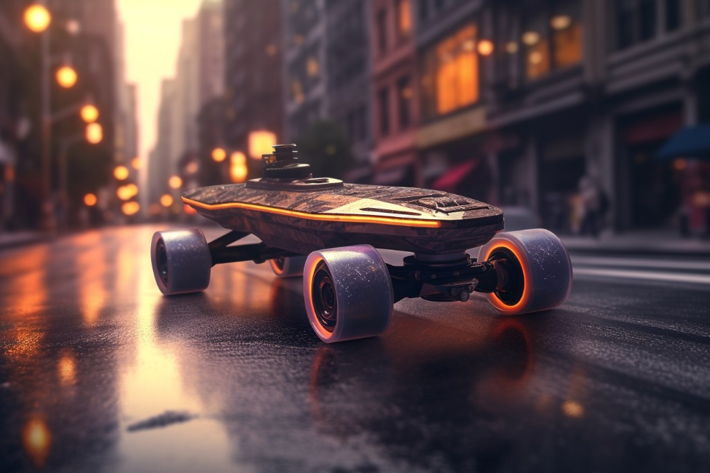 Assembling an electric skateboard - New York City, USA