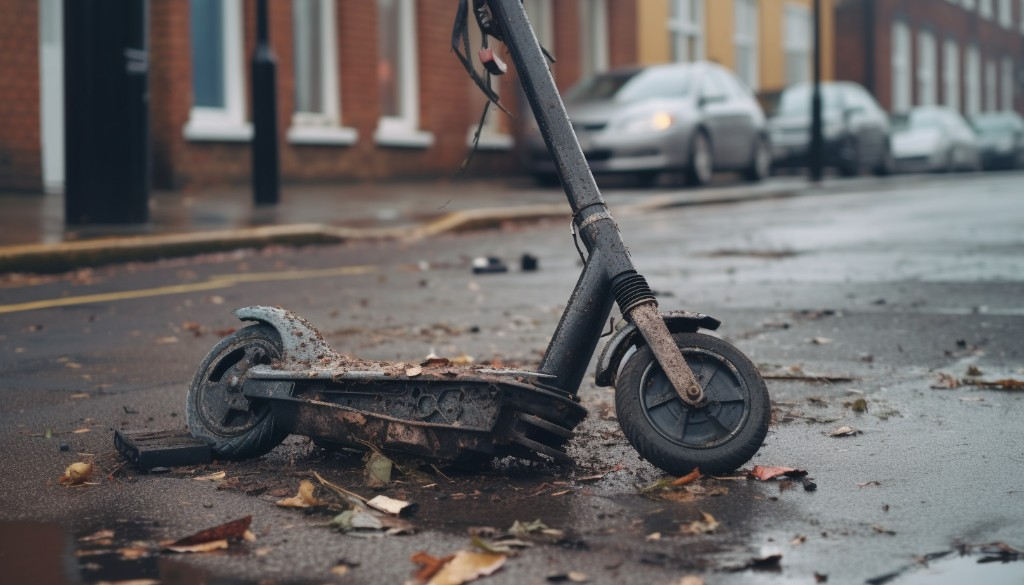 Damaged electric scooter battery due to overcharging - London, England