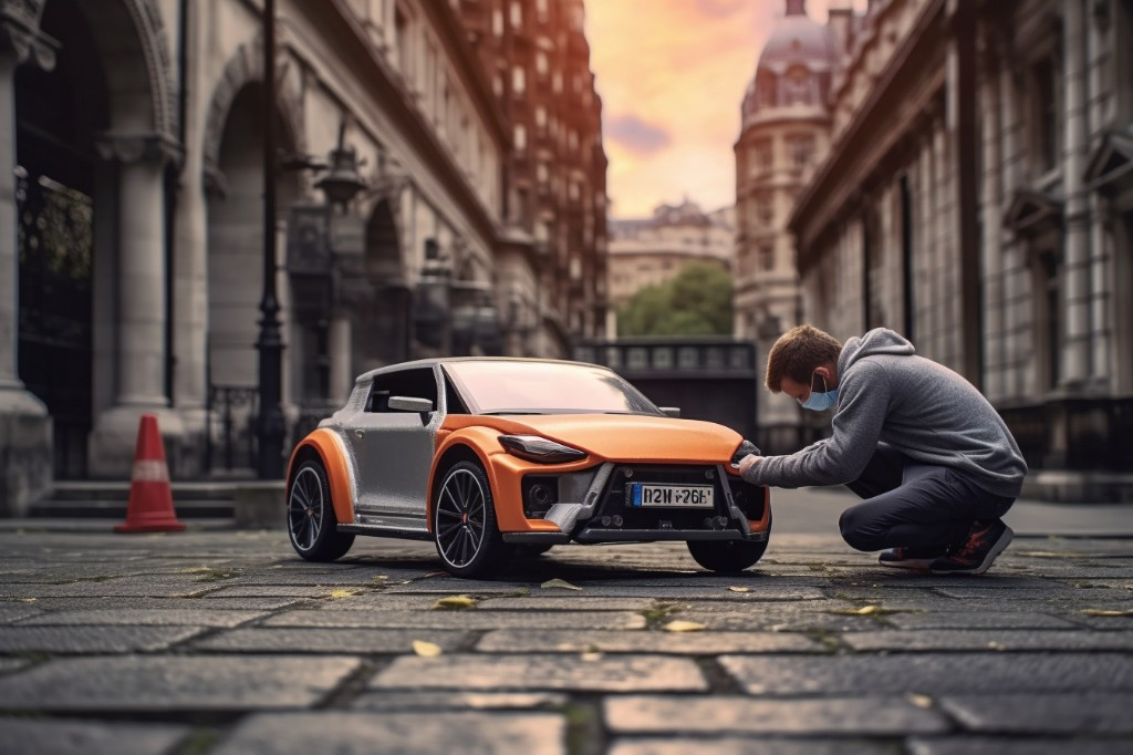 Dismantling a remote-controlled car - London, UK