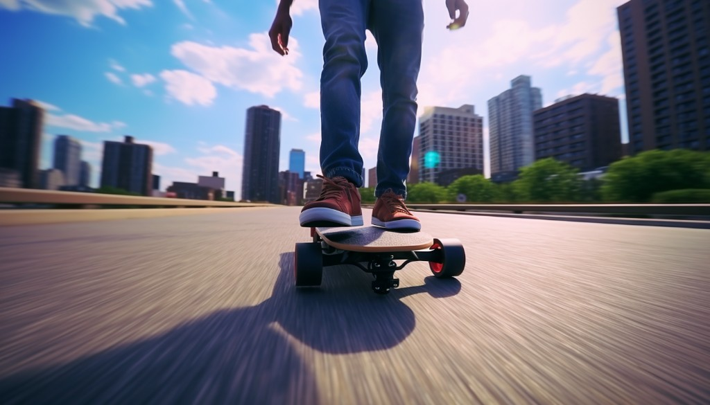 Testing an assembled electric skateboard - Chicago, USA
