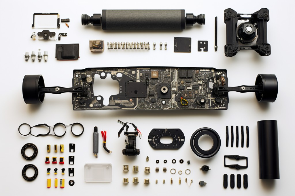 Various components required to wire an electric skateboard - New York, USA