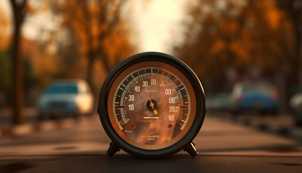 A speedometer showing the top speed of an electric skateboard - Paris, France